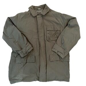 Fieldmaster Men's L Olive Green Utility Jacket Plaid Lined Workwear Coat Chore